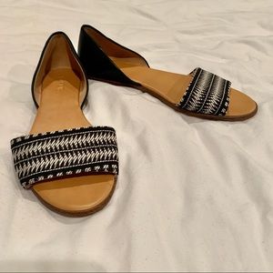 J.Crew black and white sandals